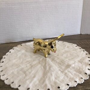 Vtg Gold Tone Bull Bottle Opener Corkscrew